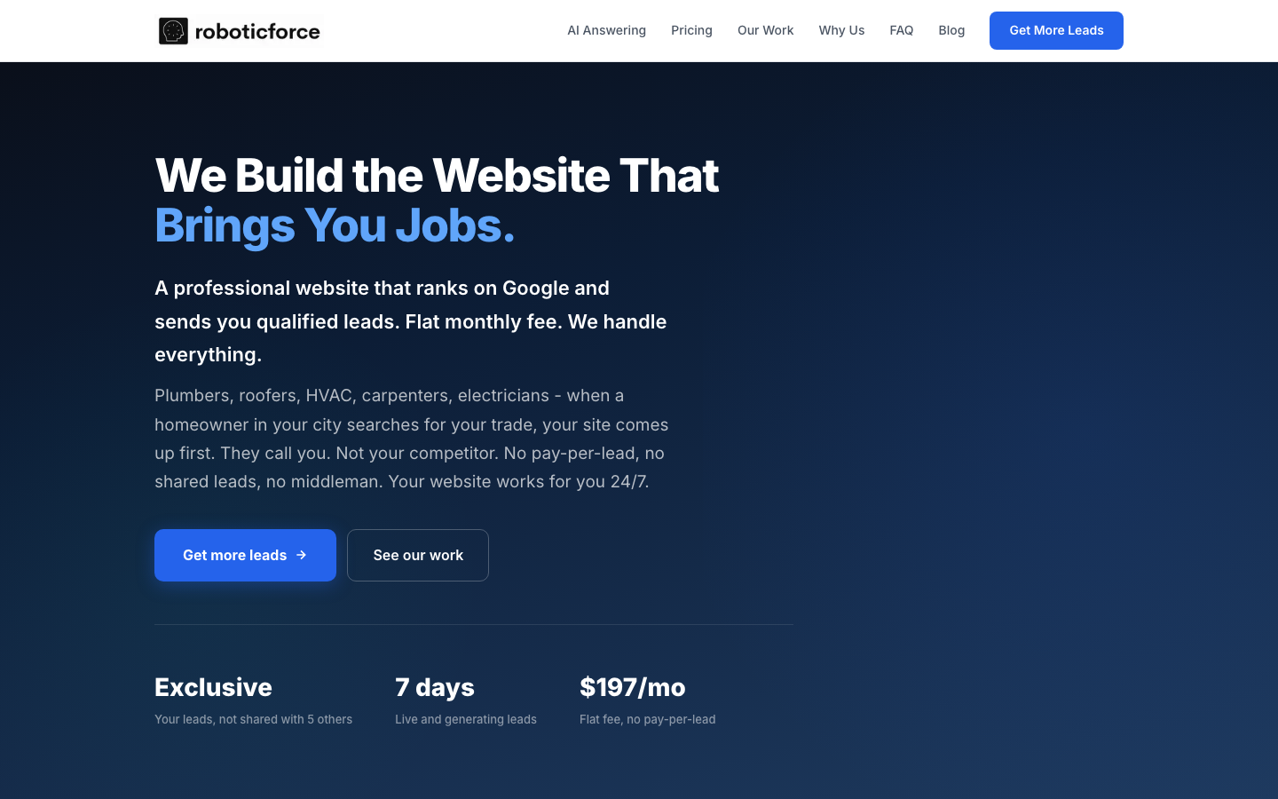 Original roboticforce.io homepage